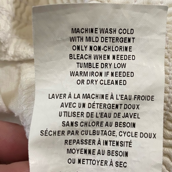 Maternity Pants White Linen Blend Underbelly Smocked Waist Pants Wide Leg SZ S/M - Picture 9 of 12